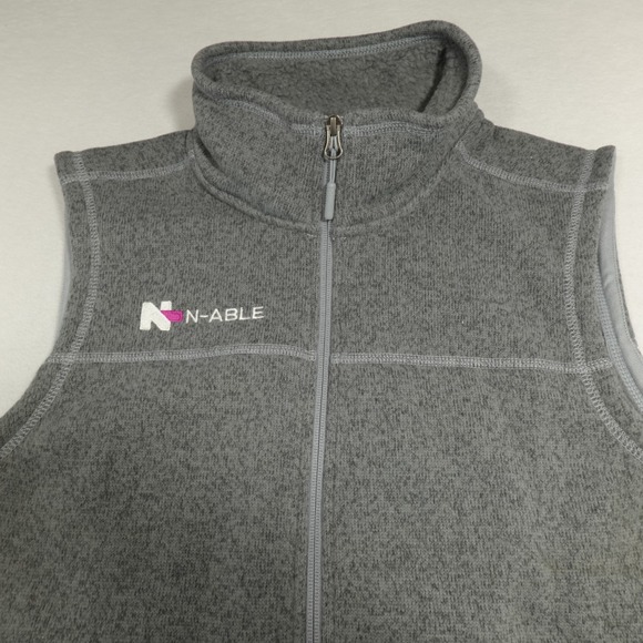 The North Face Vest Size Medium Gray Sweater Fleece Full Zip Gorpcore Logos NEW - Picture 2 of 13